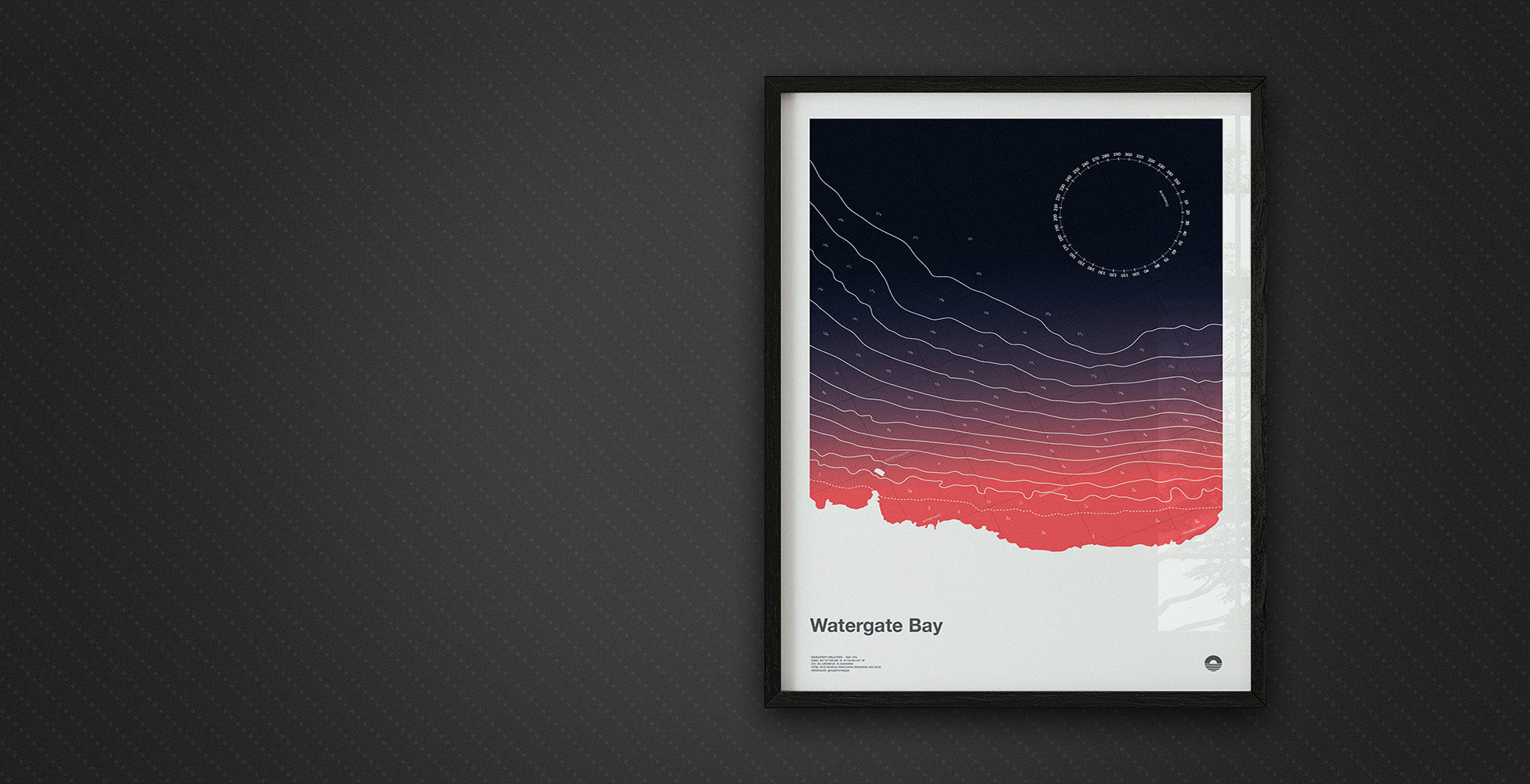 UK Beach Prints. Graphic print of the Coastline, complete with Nautical details. Over 50 beaches available, plus a personalised 'create your own' print