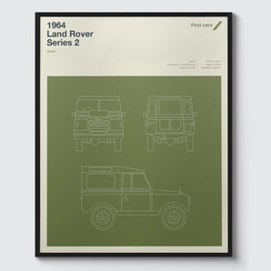 My First Car Print - bold modern print in the style of Haynes Manuals, has an illustration of YOUR first car, complete with car details and stats.