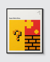 Abstract videogame print – Mario Bros version has three abstract illustrations inspired from the game. Bright bold colours and minimalist design.