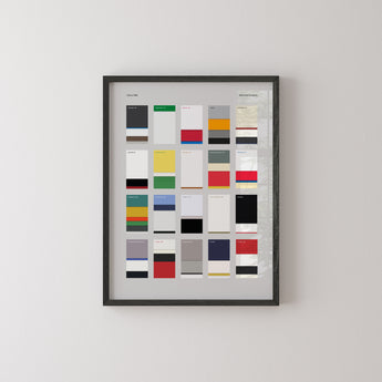 Influential sneakers print. Modern minimalist design featuring colour blocks from 25 of the most influential sneakers.