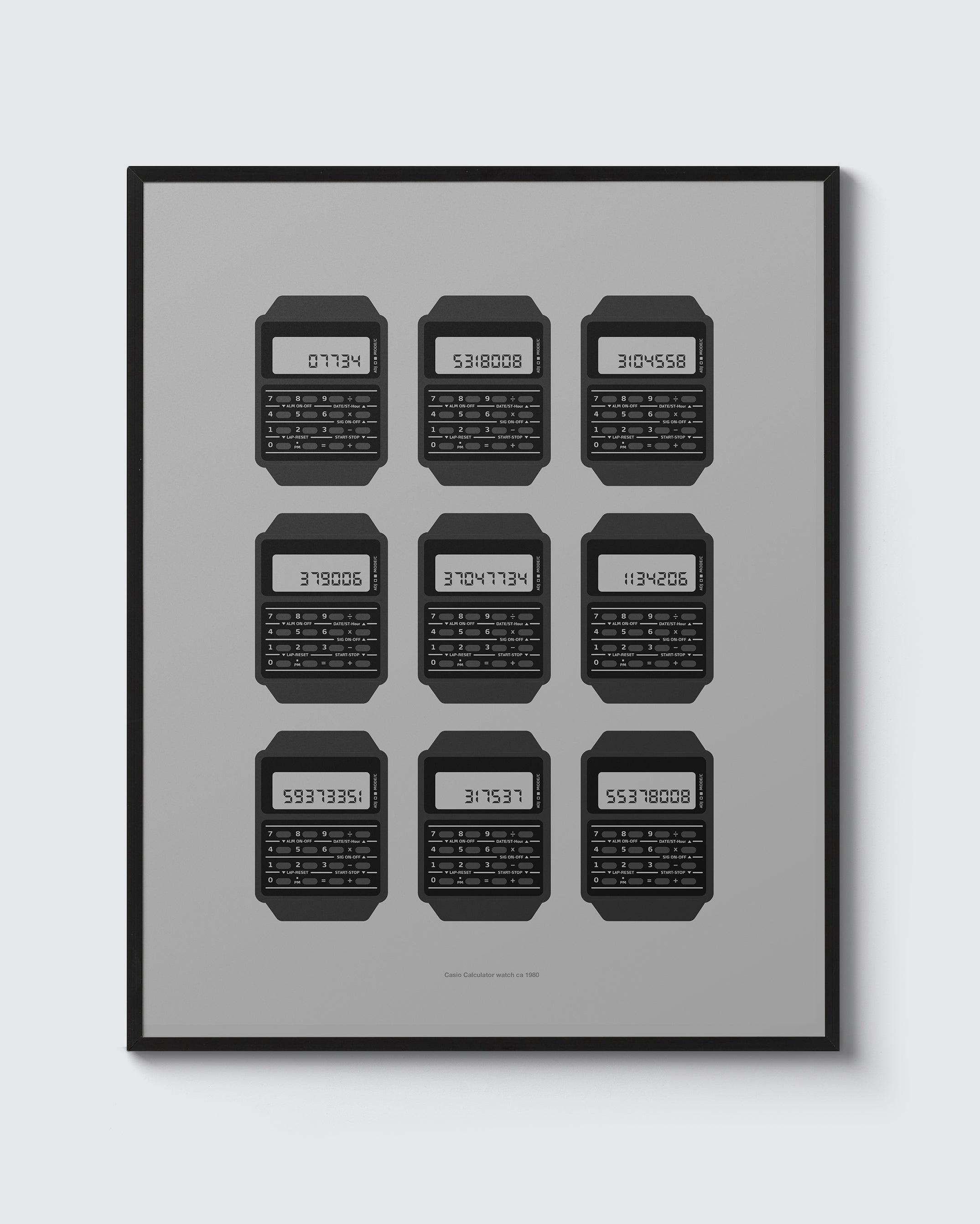 Calculator Watch multi print – Grey