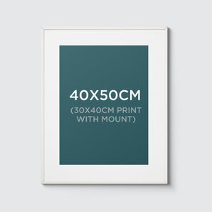 FRAMING SERVICE – 40X50CM (with a mount for a 30X40CM print) WHITE FRAME