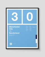 Your first football match in a personalised print - complete with match details and stats, team colours and more... 4 different designs to choose from.