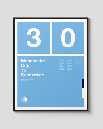 Your first football match in a personalised print - complete with match details and stats, team colours and more... 4 different designs to choose from.