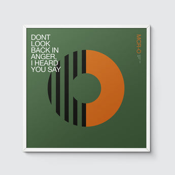 'O' is for Oasis. Typographic print featuring an abstract 'O' letter, lyric extract and details from the track.