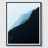Ben Nevis Print. Abstract graphical art style landscape, created by overlapping the different routes to the summit
