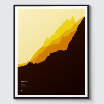 Scafell Pike Print. Abstract graphical art style landscape, created by overlapping the different routes to the summit